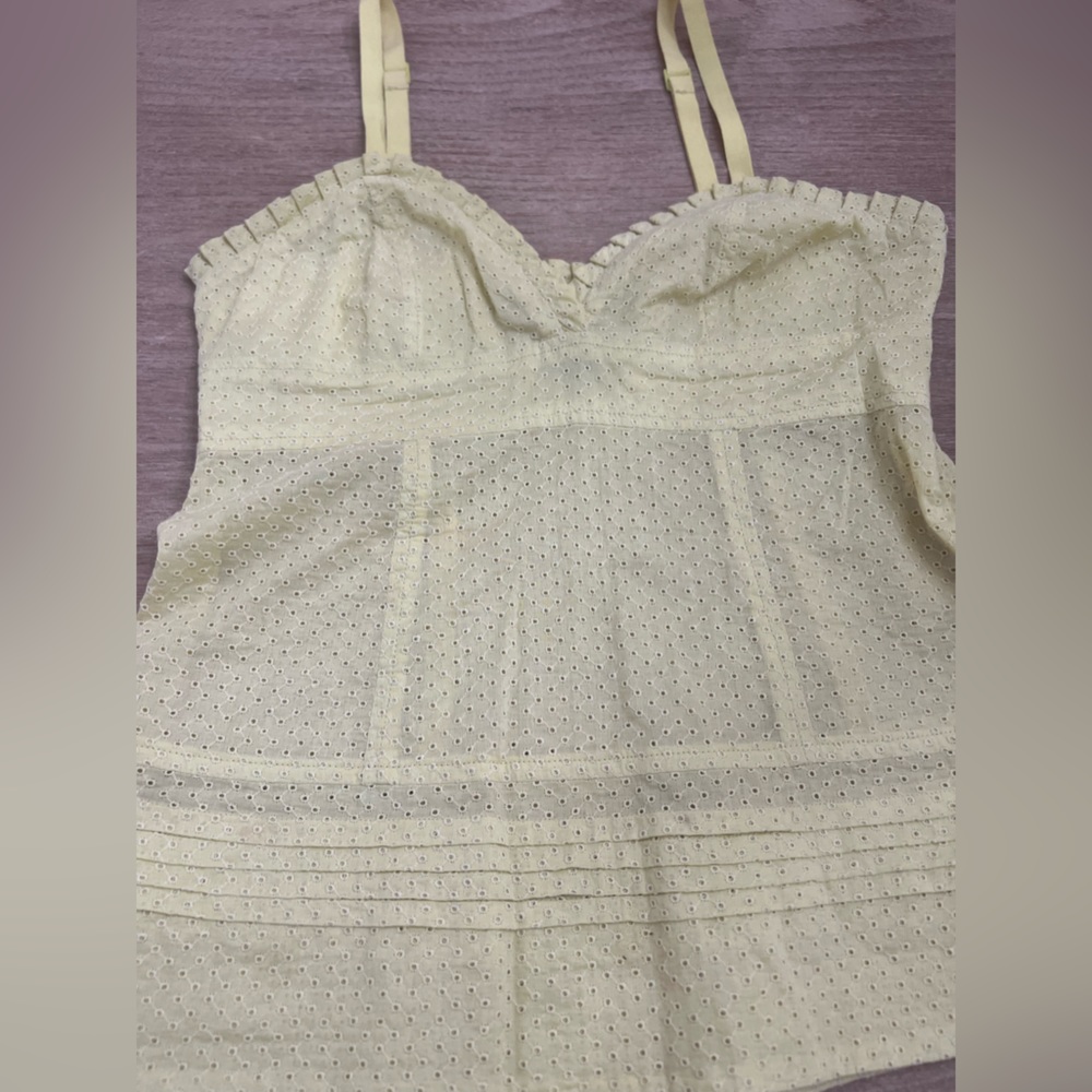 Marc by Marc Jacobs yellow eyelet  blouse size 2 - Picture 5 of 8